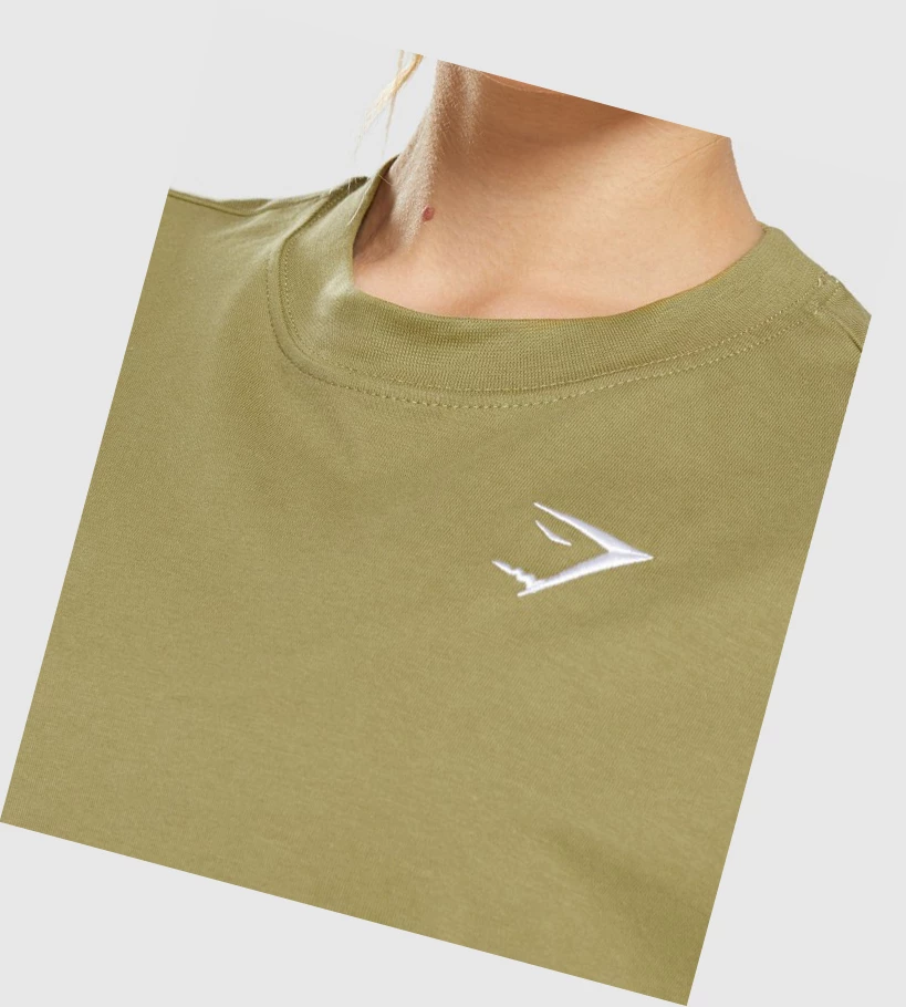 Camiseta Gymshark Entrenamiento Oversized Mujer Verdes | KZTBLWF-05