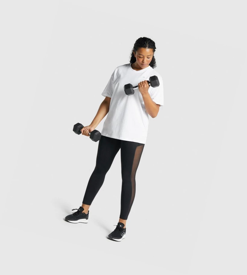 Camiseta Gymshark Entrenamiento Oversized Mujer Blancos | ZQNJFTP-61