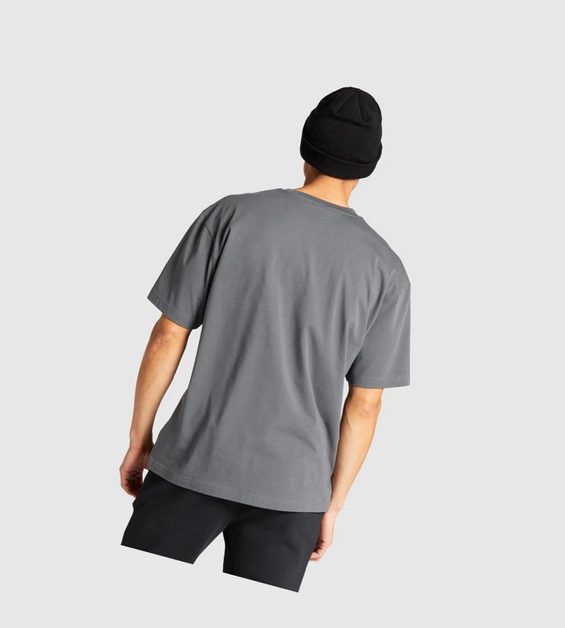 Camiseta Gymshark Essential Oversized Hombre Grises | ORKGIDJ-89