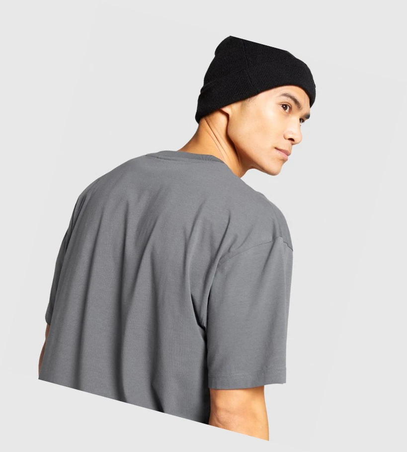 Camiseta Gymshark Essential Oversized Hombre Grises | ORKGIDJ-89