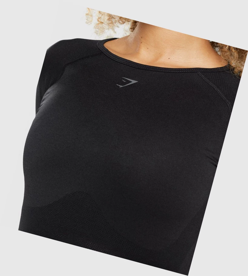 Camiseta Gymshark Flex Top Mujer Negros | IDPGYSX-43