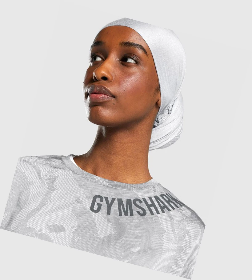 Camiseta Gymshark GS Power Crop Top Mujer Grises | YXTLFCQ-16