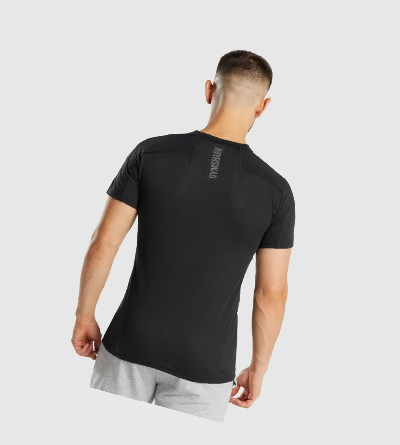 Camiseta Gymshark Hyper Power Hombre Negros | QWFATNR-30