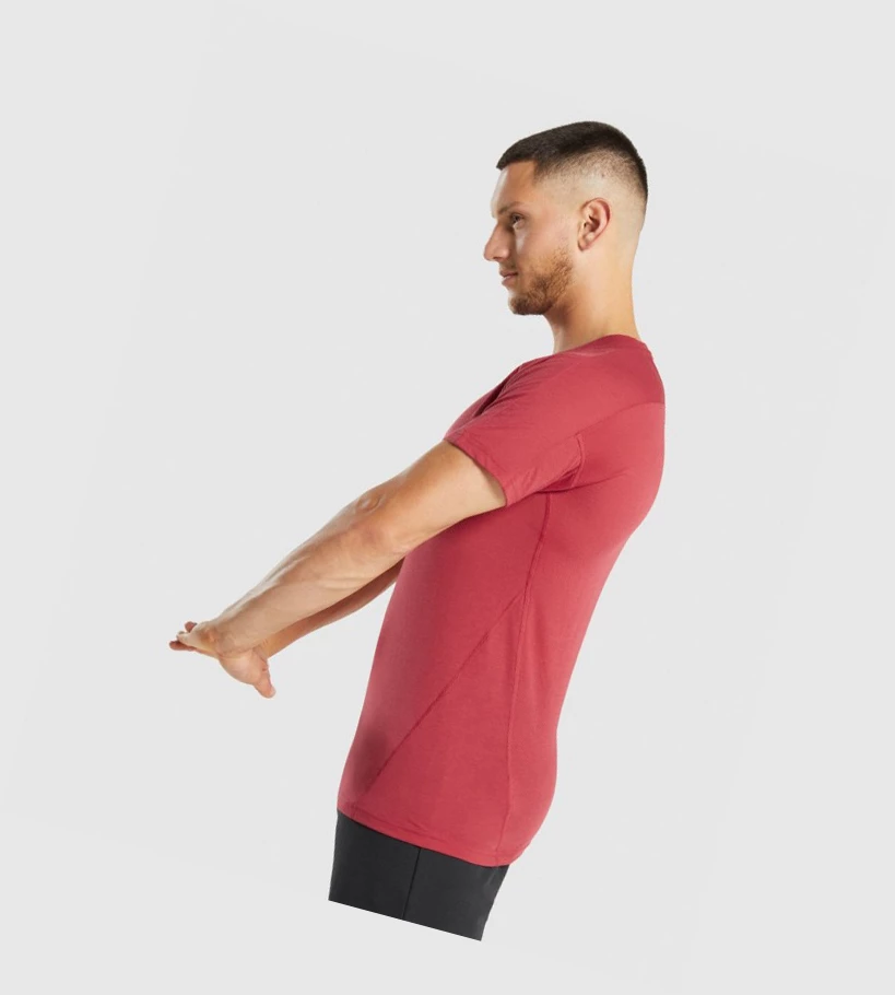 Camiseta Gymshark Hyper Power Hombre Rojos | QBEVFYC-51