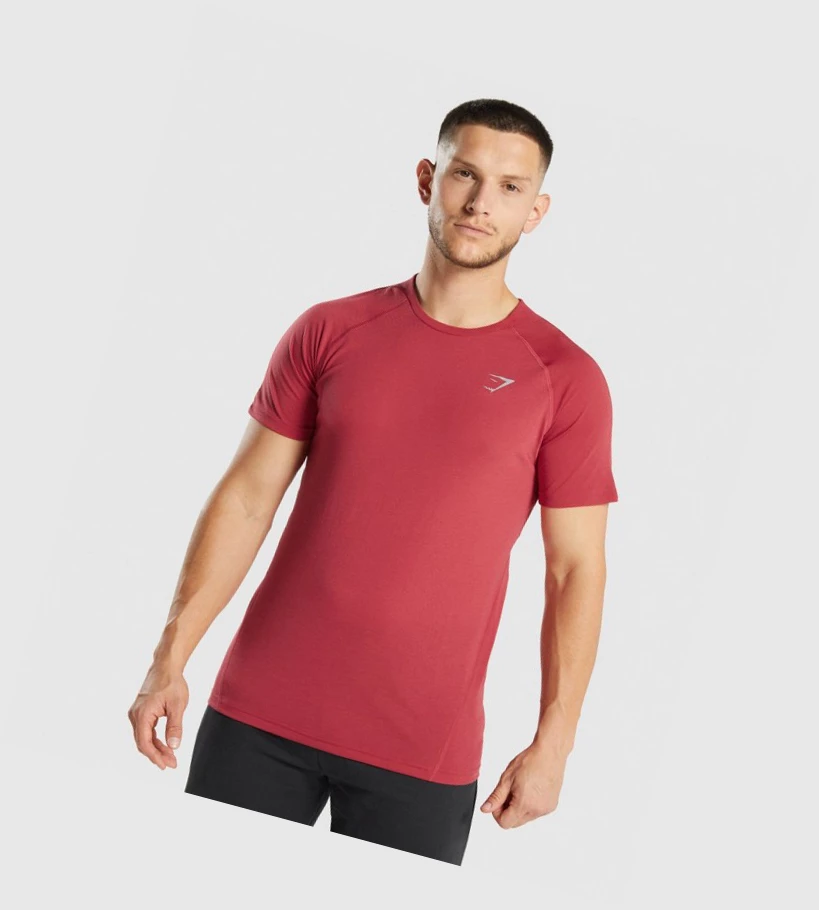 Camiseta Gymshark Hyper Power Hombre Rojos | QBEVFYC-51