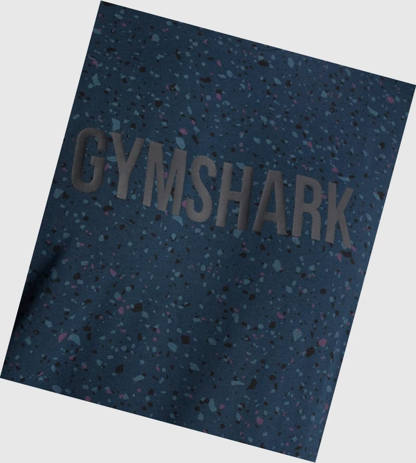 Camiseta Gymshark Micro Print Hombre Azul Marino | GEUHQCF-58