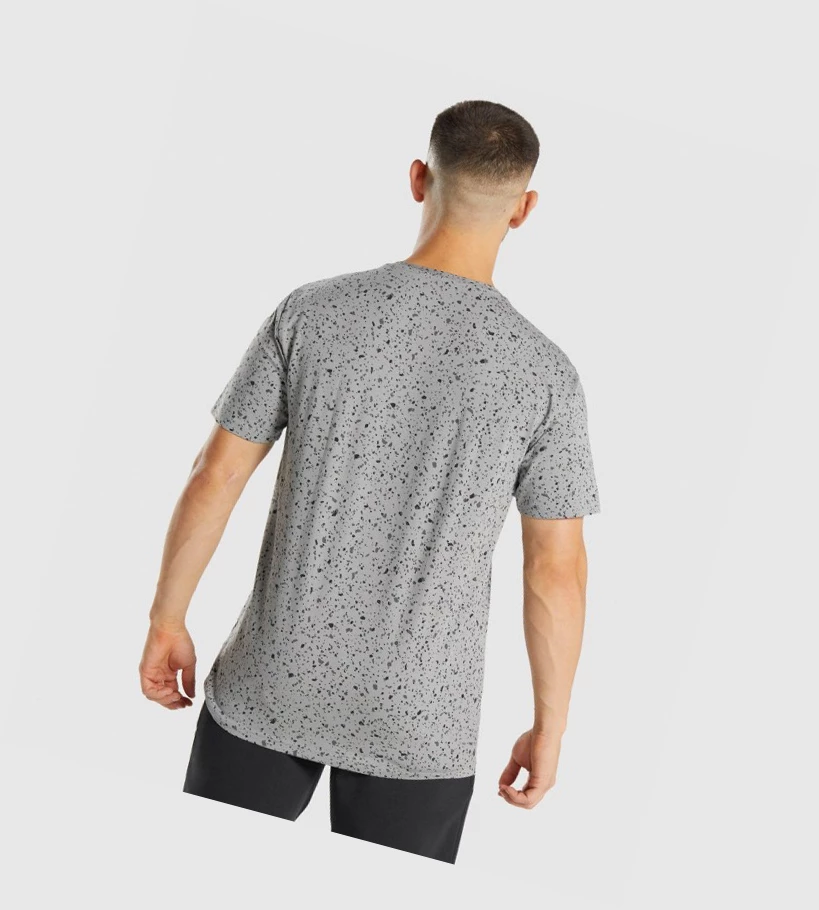 Camiseta Gymshark Micro Print Hombre Grises Claro | DFLBNOU-20