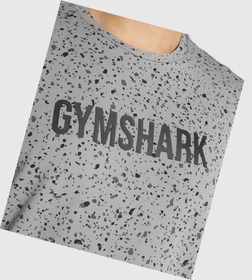 Camiseta Gymshark Micro Print Hombre Grises Claro | DFLBNOU-20