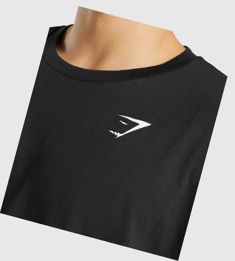 Camiseta Gymshark Oversized Hombre Negros | XDSLKFE-38