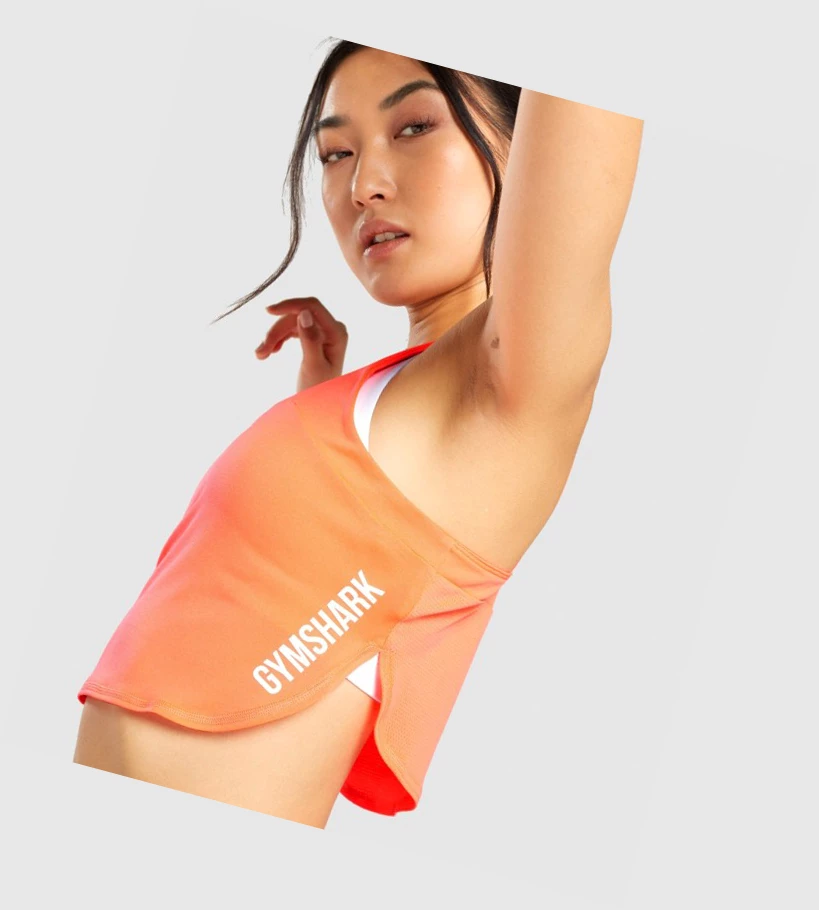 Camiseta Gymshark Pulse Crop Top Mujer Coral | WVUDOBF-34