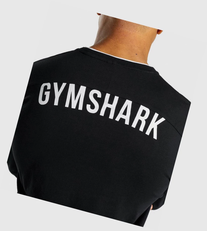 Camiseta Gymshark Recess Hombre Negros | NIBZQTE-07