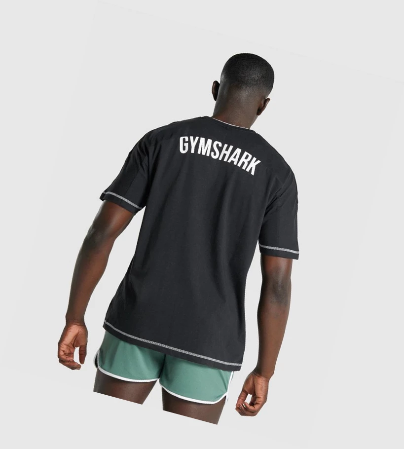 Camiseta Gymshark Recess Hombre Negros | RSPJYXC-04