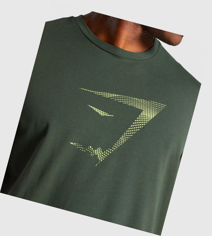 Camiseta Gymshark Sharkhead Infill Hombre Verdes Oscuro | MLZGWIJ-80