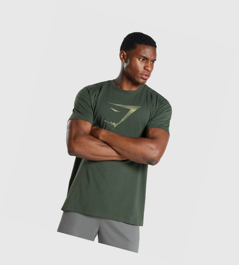 Camiseta Gymshark Sharkhead Infill Hombre Verdes Oscuro | MLZGWIJ-80