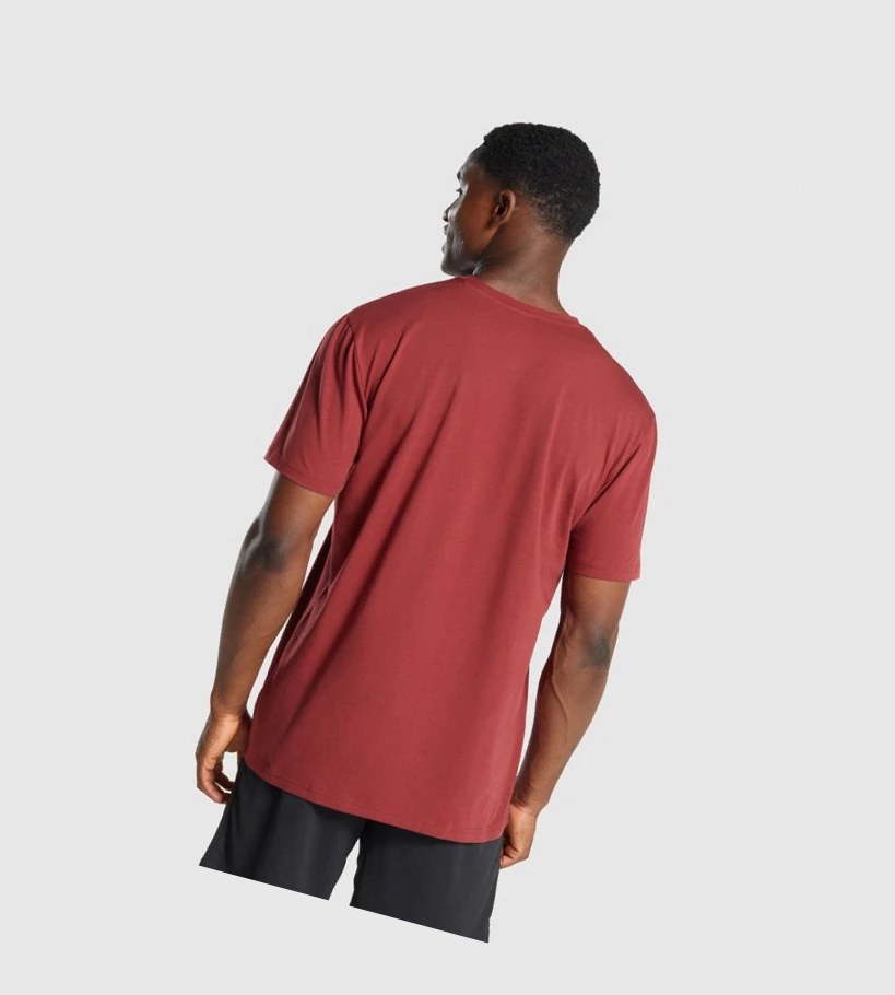 Camiseta Gymshark Sharkhead Infill Hombre Vino | WTGFXOY-78