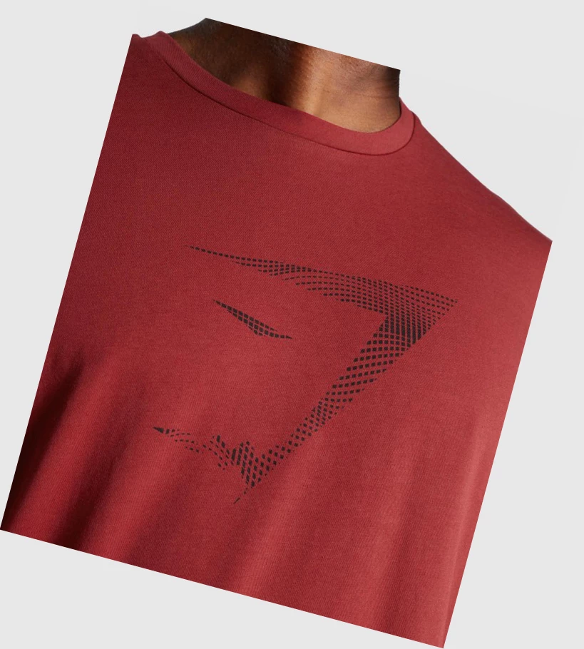 Camiseta Gymshark Sharkhead Infill Hombre Vino | WTGFXOY-78