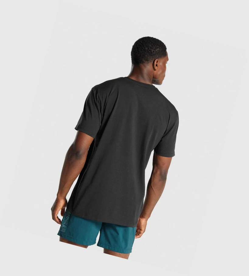 Camiseta Gymshark Sharkhead Infill Hombre Negros | WVDUPRG-32