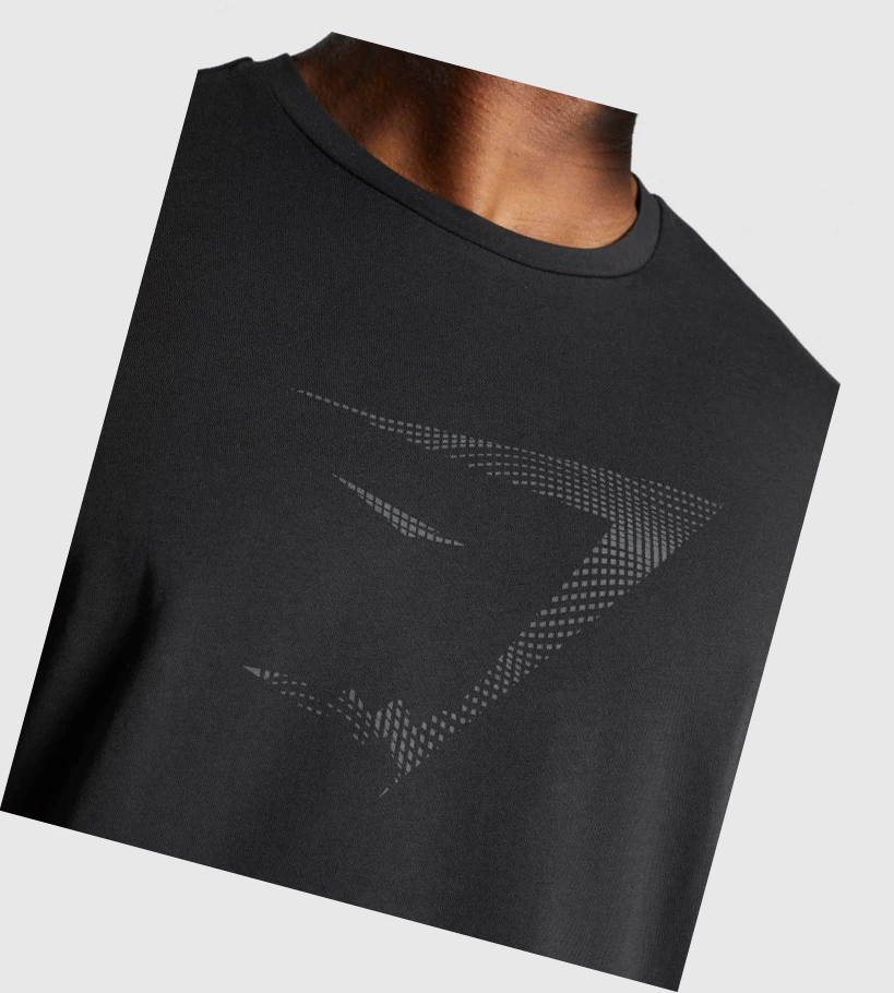 Camiseta Gymshark Sharkhead Infill Hombre Negros | WVDUPRG-32