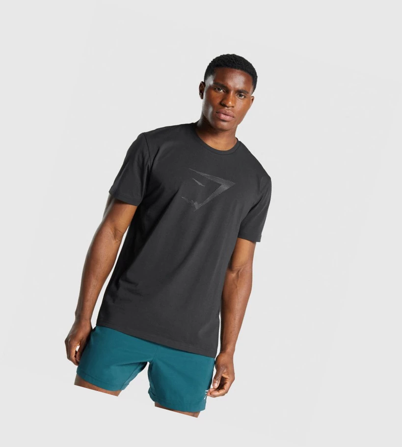 Camiseta Gymshark Sharkhead Infill Hombre Negros | WVDUPRG-32