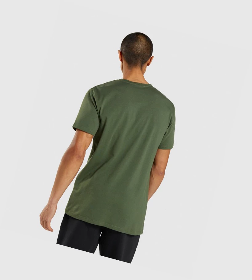 Camiseta Gymshark Sharkhead Infill Hombre Verdes | YIQXNJL-16