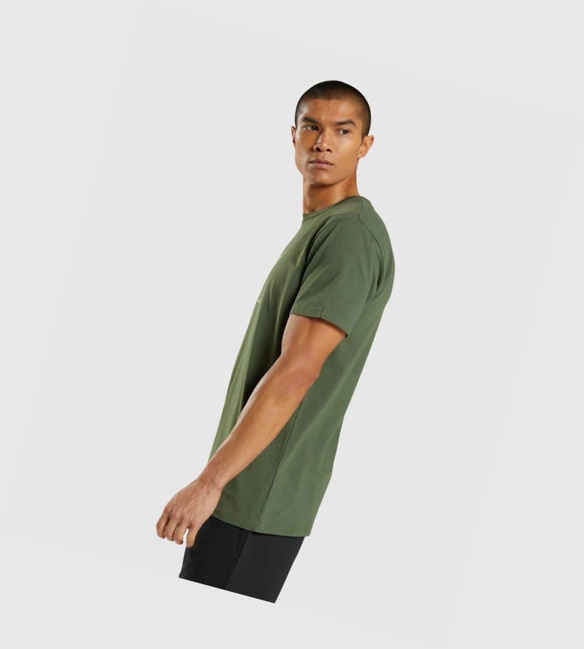 Camiseta Gymshark Sharkhead Infill Hombre Verdes | YIQXNJL-16