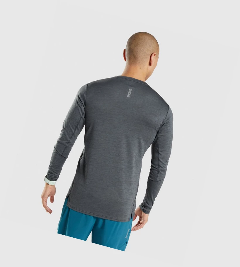 Camiseta Gymshark Speed Hombre Negros Grises | HFCQAOV-58