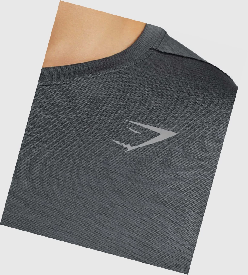 Camiseta Gymshark Speed Hombre Negros Grises | HFCQAOV-58