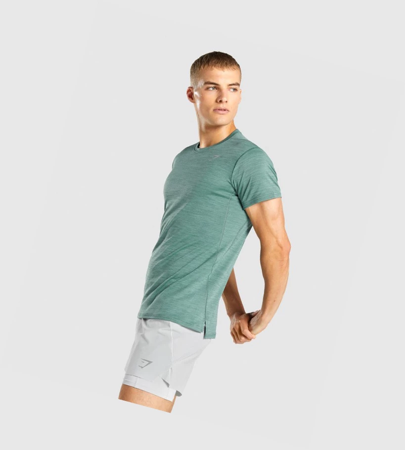 Camiseta Gymshark Speed Hombre Verdes Oscuro | IXCODEA-41