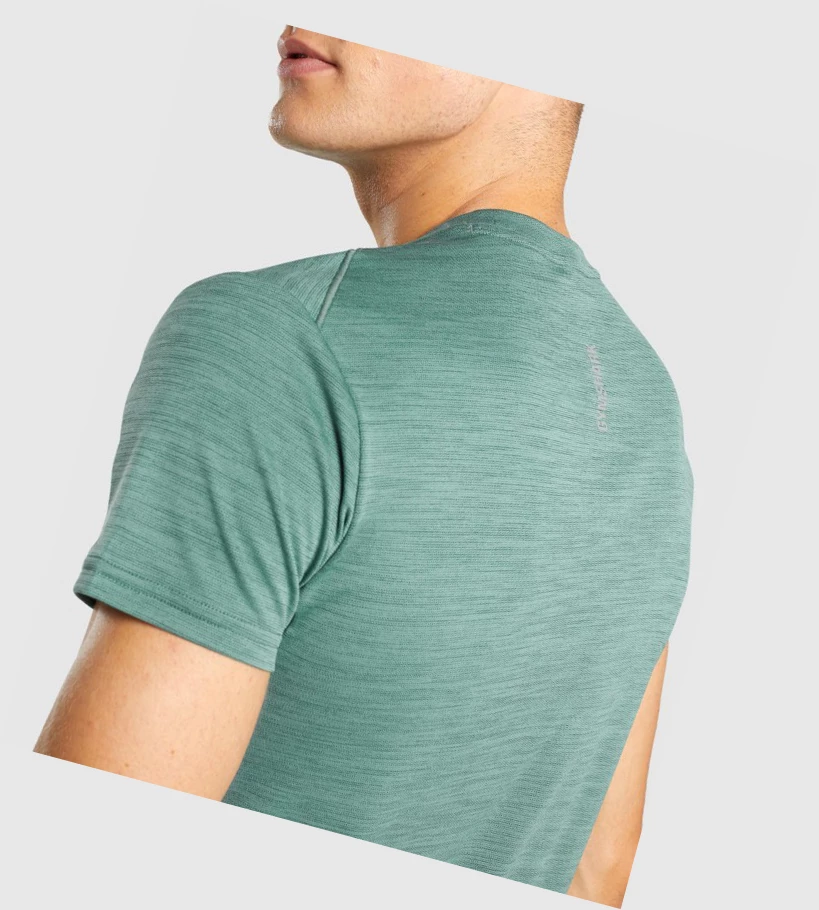 Camiseta Gymshark Speed Hombre Verdes Oscuro | IXCODEA-41