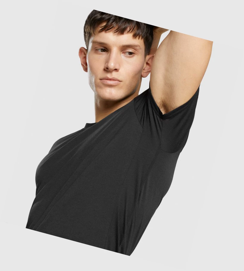 Camiseta Gymshark Sports Hombre Negros | JOWGFZX-16