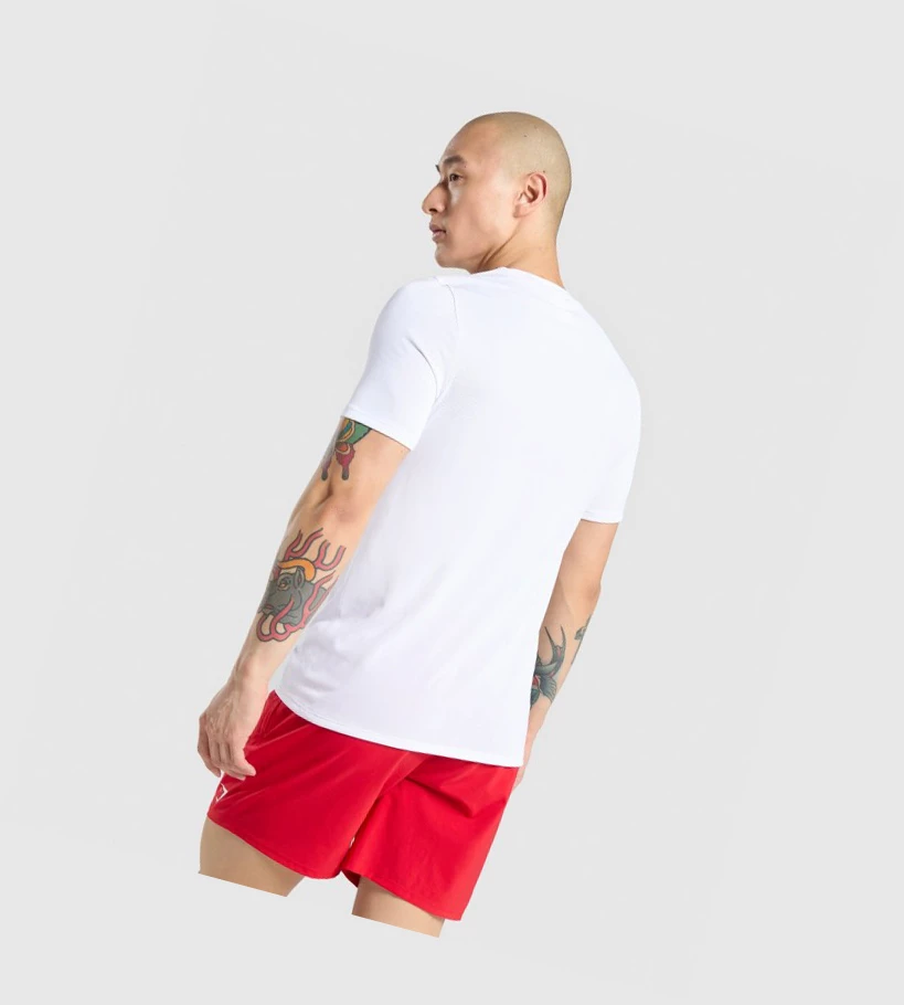 Camiseta Gymshark Vital Hombre Blancos | ITKANRJ-60