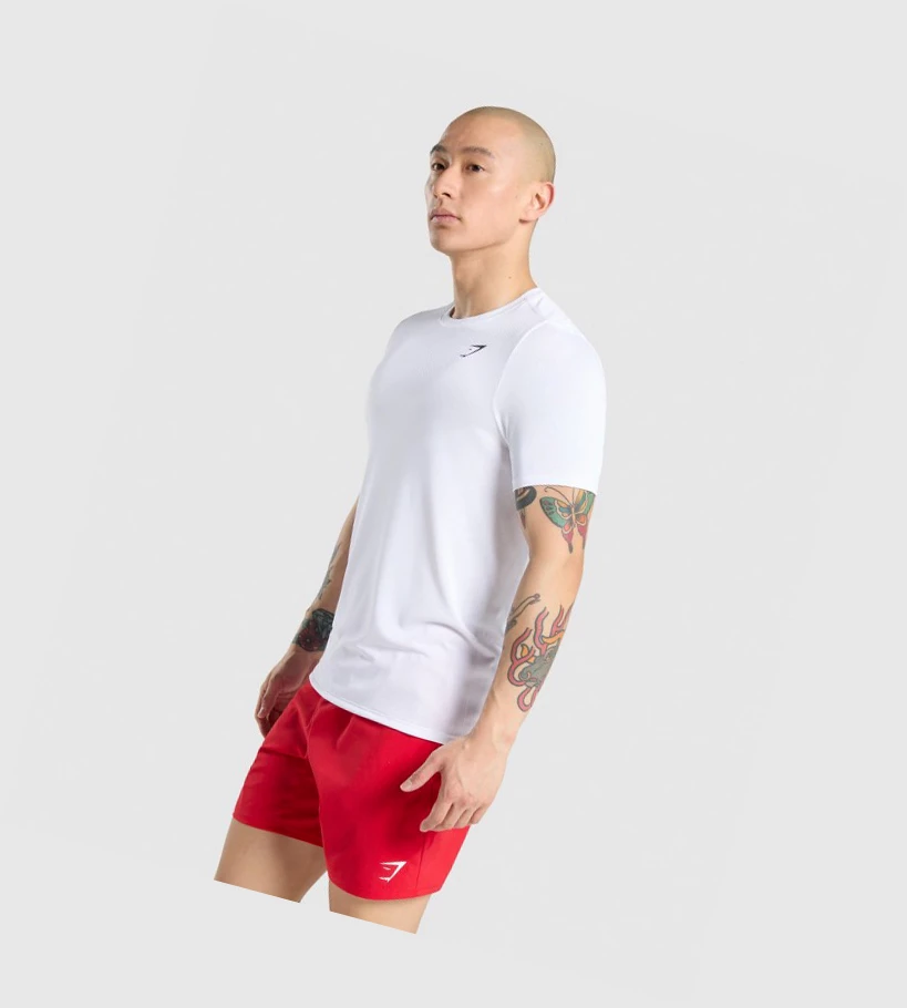 Camiseta Gymshark Vital Hombre Blancos | ITKANRJ-60