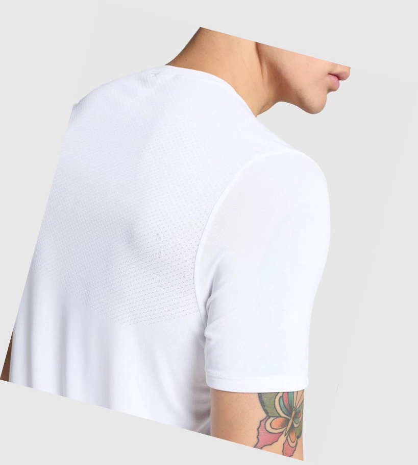 Camiseta Gymshark Vital Hombre Blancos | ITKANRJ-60