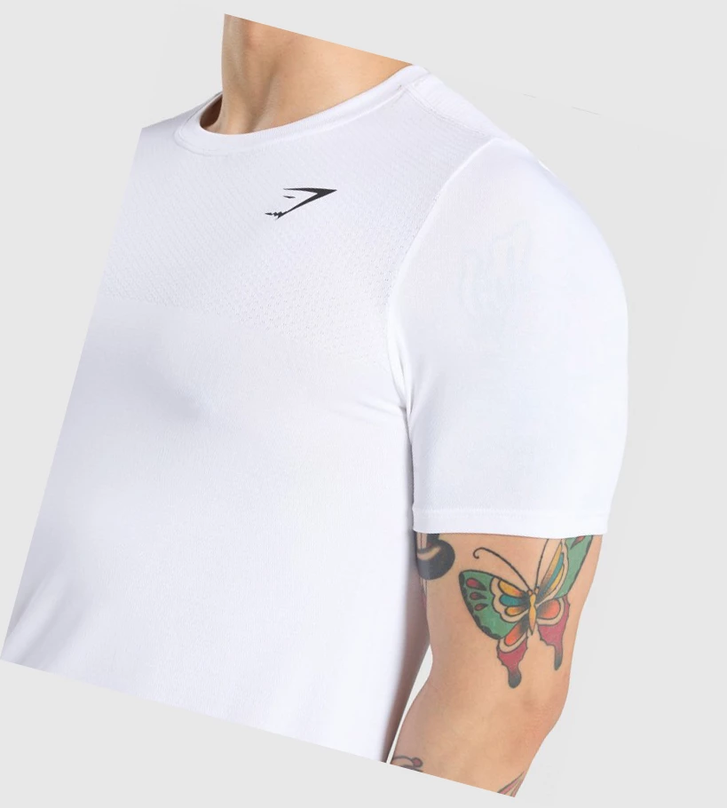 Camiseta Gymshark Vital Hombre Blancos | ITKANRJ-60