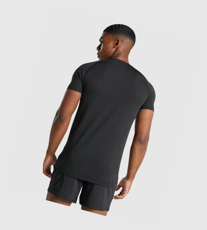 Camiseta Gymshark Vital Light seamless Hombre Negros | KVSGFOJ-04