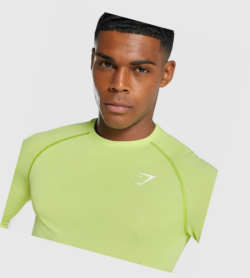 Camiseta Gymshark Vital Light seamless Hombre Amarillos | MKFZCRP-69