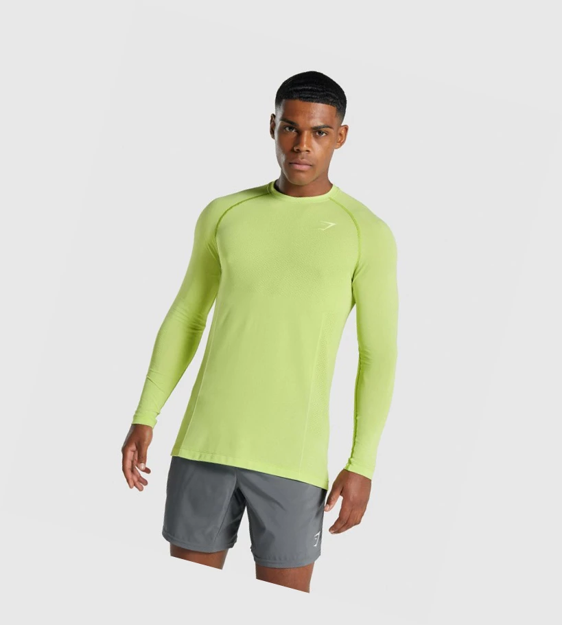 Camiseta Gymshark Vital Light seamless Hombre Amarillos | MKFZCRP-69