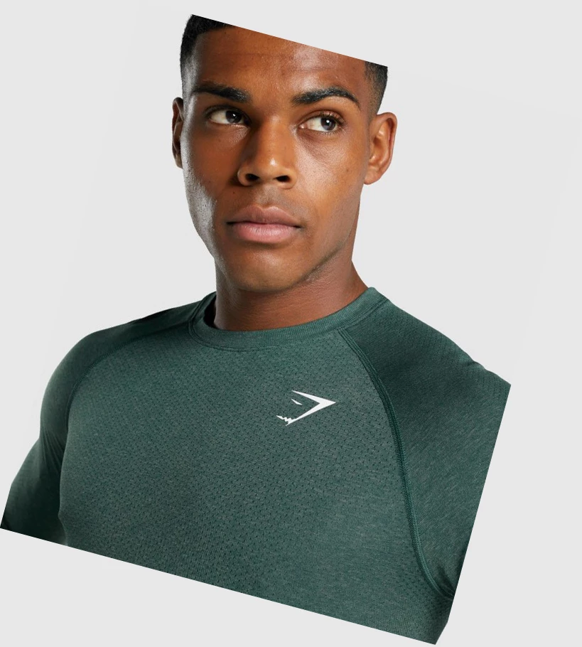 Camiseta Gymshark Vital Light seamless Hombre Verdes Oscuro | RPVCUIO-87