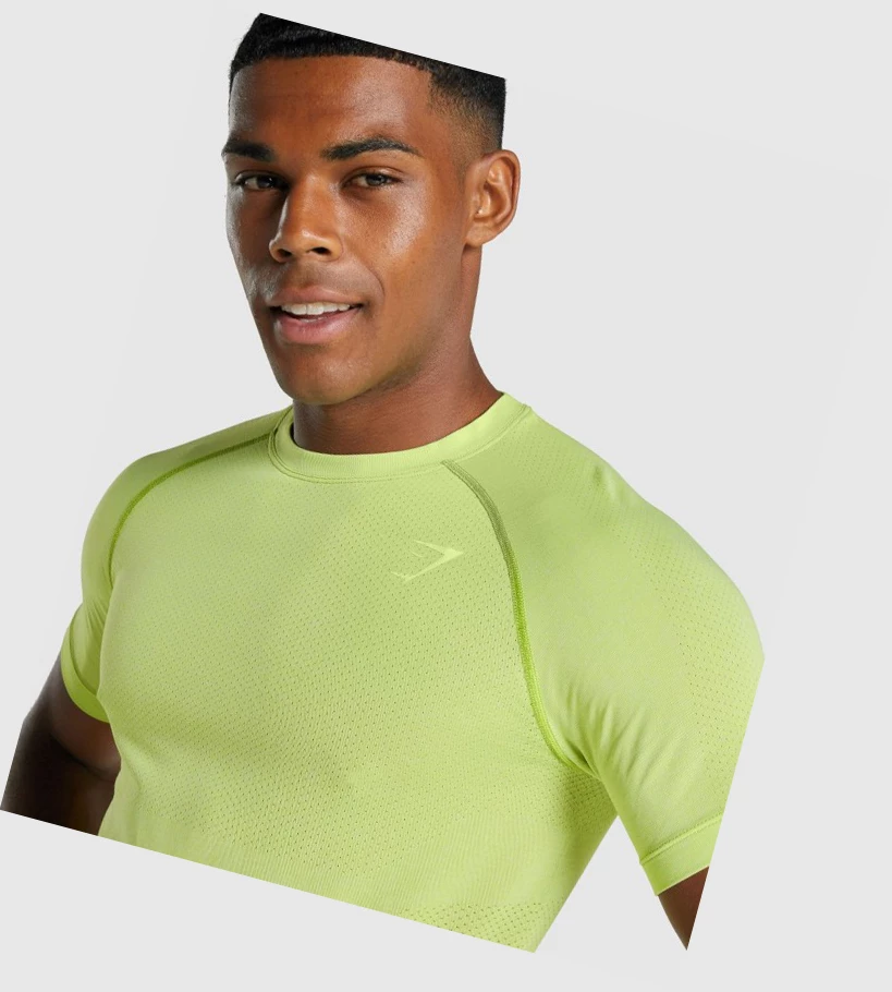 Camiseta Gymshark Vital Light seamless Hombre Amarillos | RVYMZXI-14