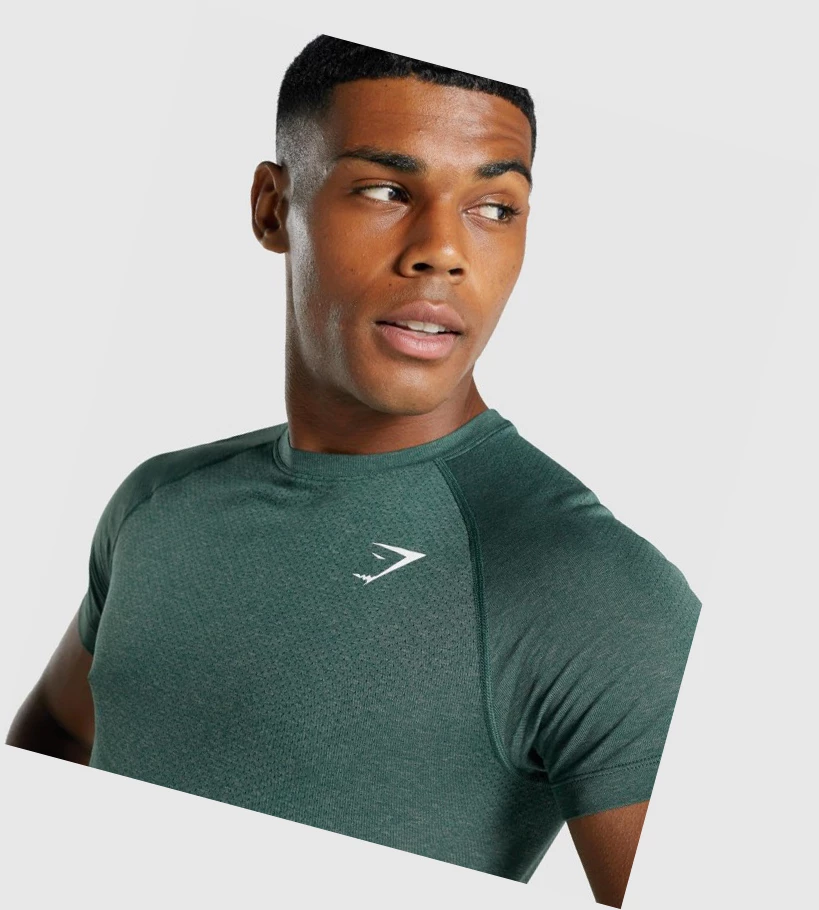 Camiseta Gymshark Vital Light seamless Hombre Verdes Oscuro | VMLXSJI-92