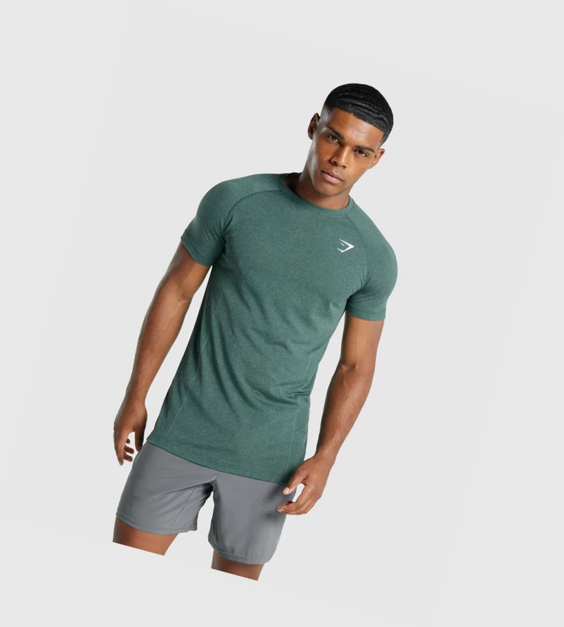 Camiseta Gymshark Vital Light seamless Hombre Verdes Oscuro | VMLXSJI-92