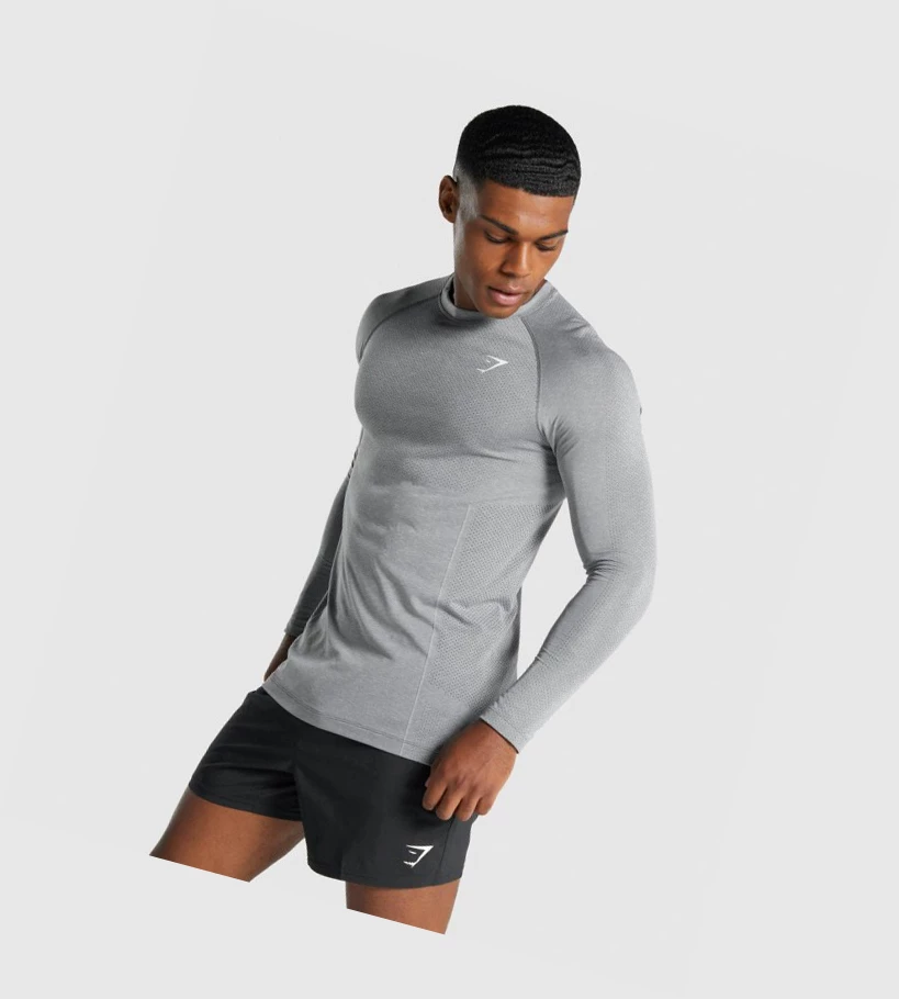 Camiseta Gymshark Vital Light seamless Hombre Grises | YHKAWGM-25