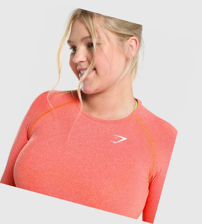 Camiseta Gymshark Vital Seamless 2.0 Top Mujer Naranjas | SKYUEJF-64