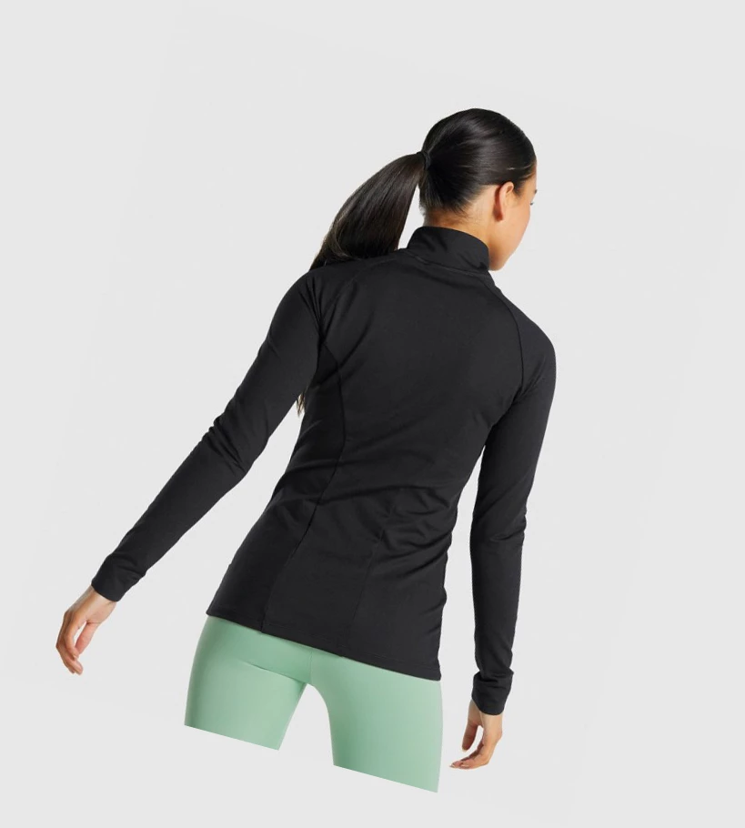 Chaquetas Gymshark Entrenamiento Zip Up Mujer Negros | DQHOCJS-20