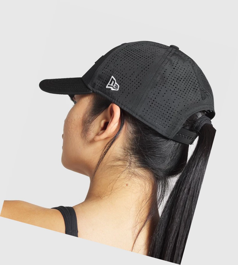 Headwear Gymshark New Era GS 9Forty Mesh Snapback Mujer Negros | NAIHRJG-51