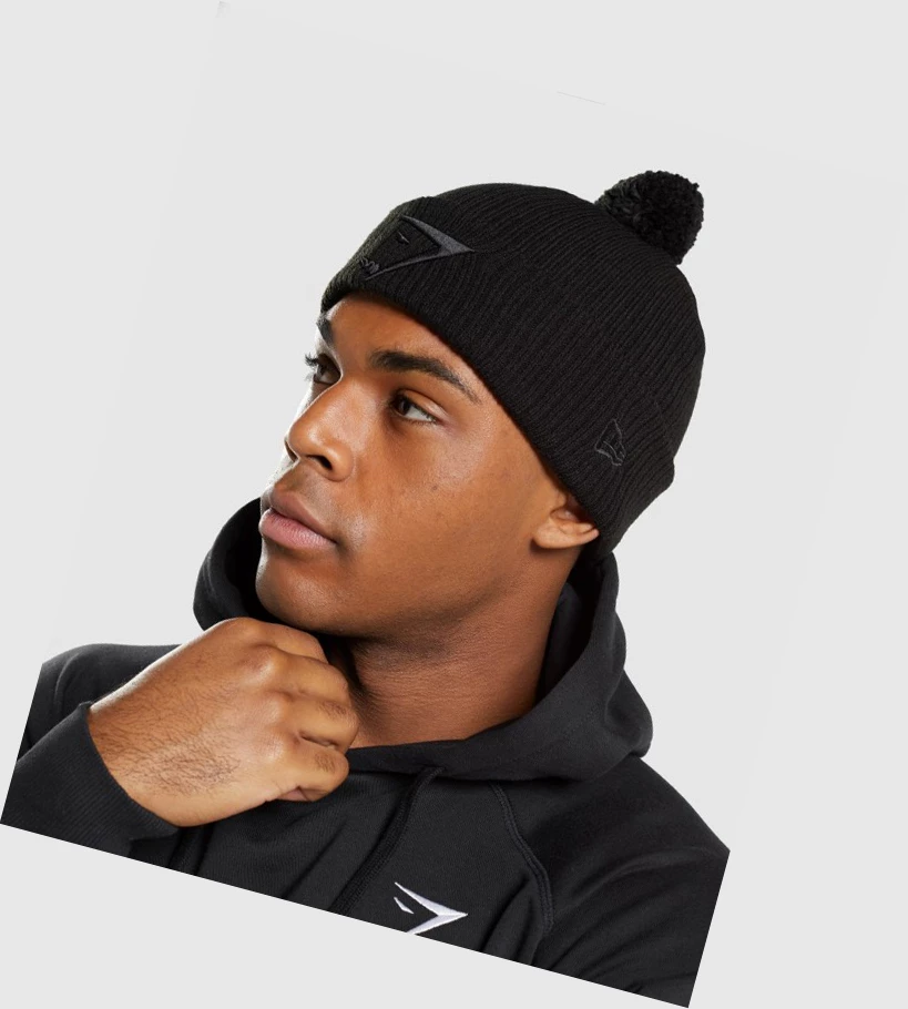 Headwear Gymshark New Era Mini Pom Hombre Negros | XGFVNAU-32