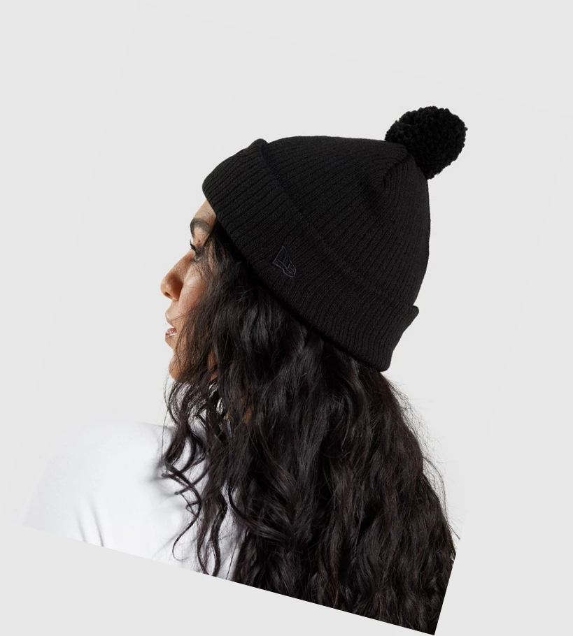 Headwear Gymshark New Era Mini Pom Mujer Negros | ZTDIAUJ-19