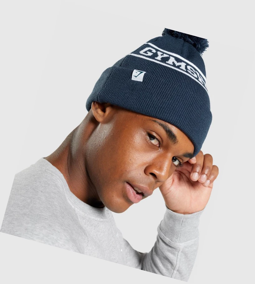 Headwear Gymshark New Era Tab Beanie Mujer Azules | QEKXSRT-57