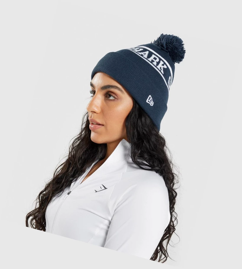 Headwear Gymshark New Era Tab Beanie Mujer Azules | QEKXSRT-57