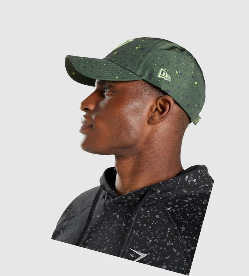 Headwear Gymshark New Era Universe Print Mujer Verdes Blancos | IXUWLVF-26